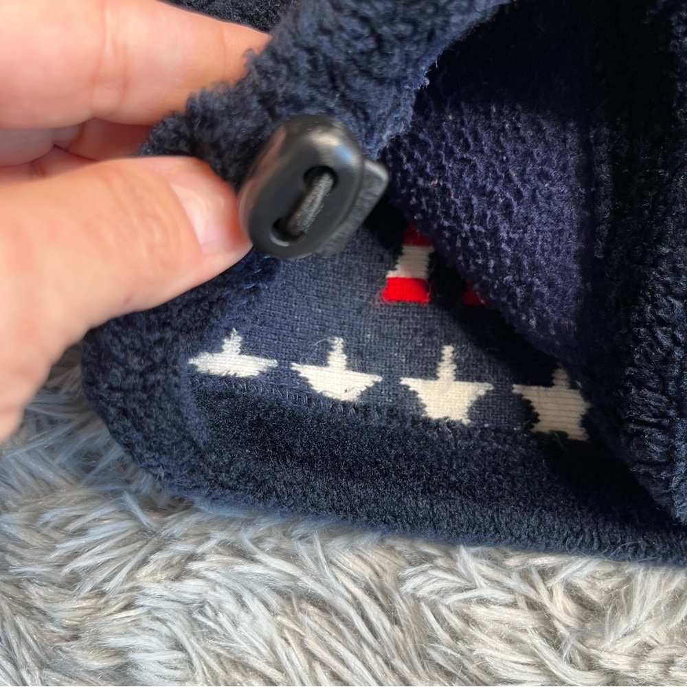 Black Mountain Outdoor Jacket Womens Small Fleece USA American Flag Pockets Blue - Picture 10 of 12